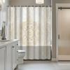 1pc Bohemian Style Golden Yellow Mandala Pattern Printed Shower Curtain, Polyester Fabric with 12 Hooks, Bath Curtain and