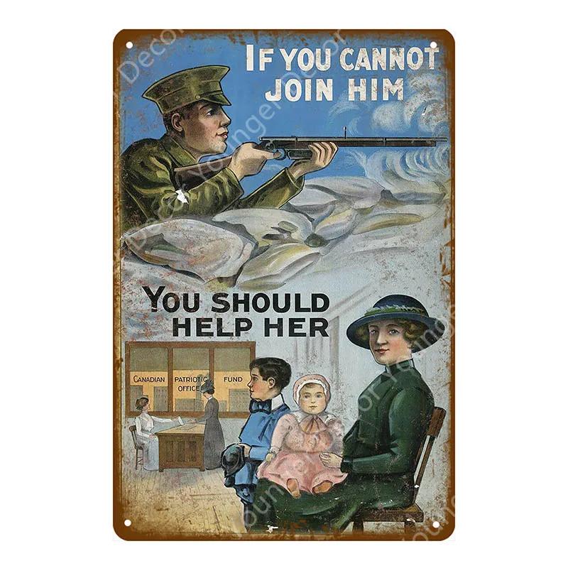 World War Metal Signs Russian Military Political Poster Vintage Wall Decorative Plaque For Pub Bar Club Home Decor YJ039