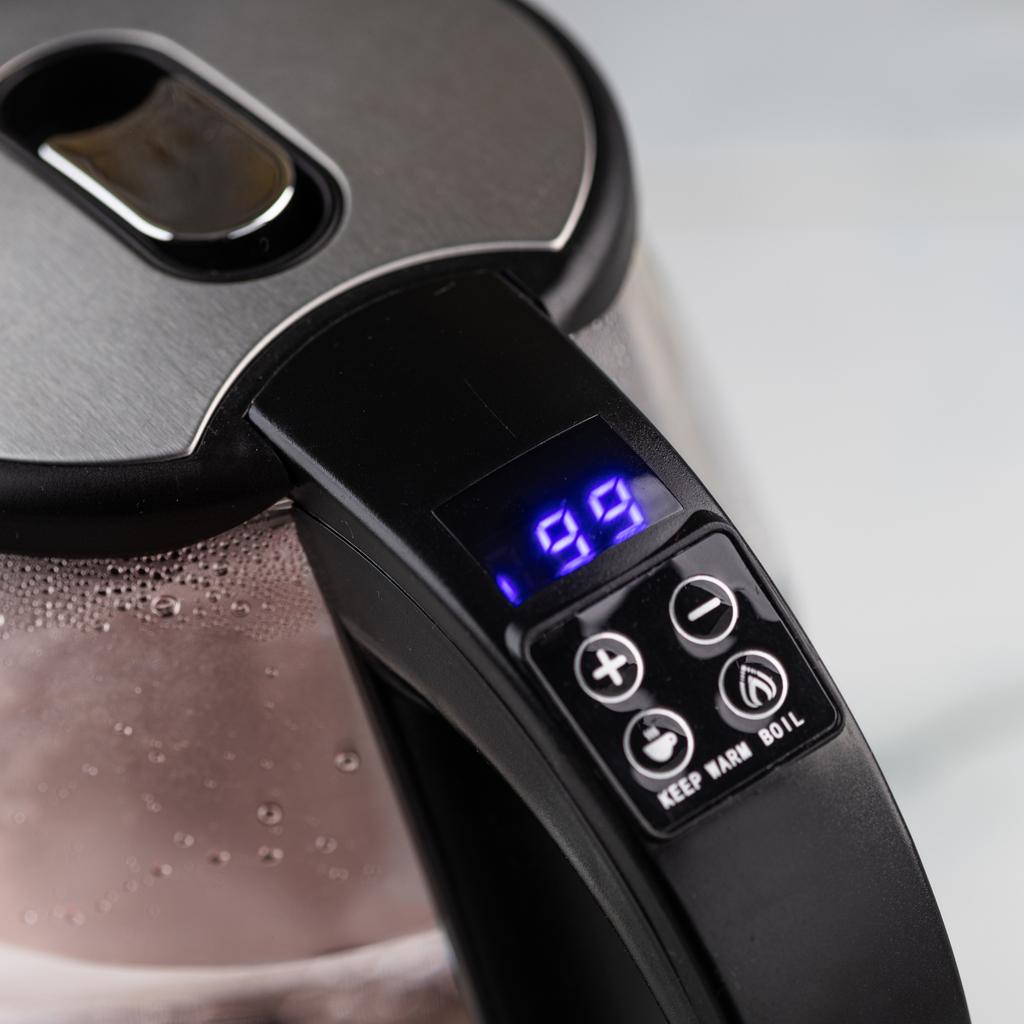 Electric kettle with temperature control, glass, 1.8L, KLAUSBERG KB-7887