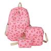 Mochila Escolar Gran Capacidad Mochila con Lazo Estampado de Lazo Correa Ajustable