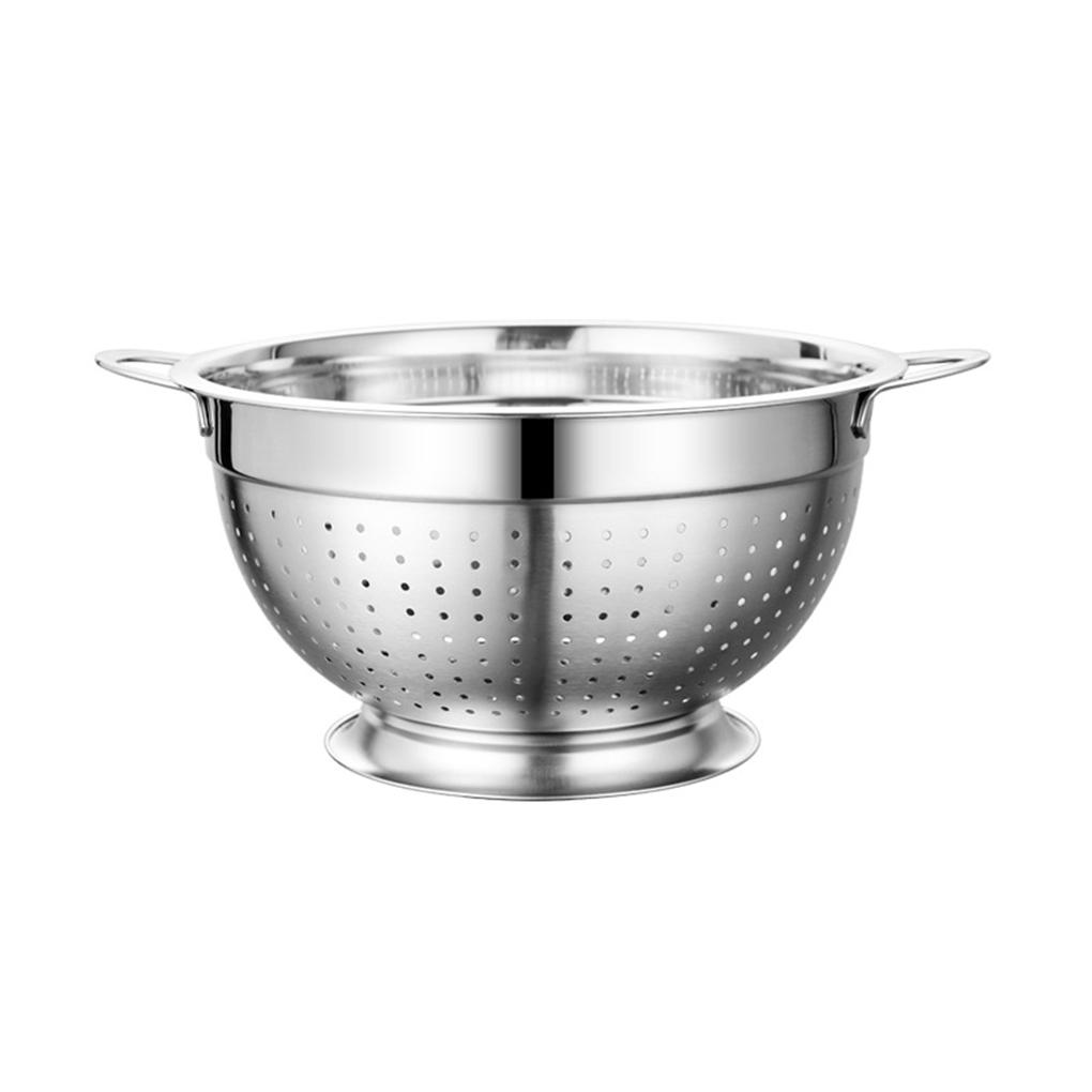 Stainless Steel Kitchen Strainer Large Capacity Colander For Fruit Basket In Kitchen Metal Colander
