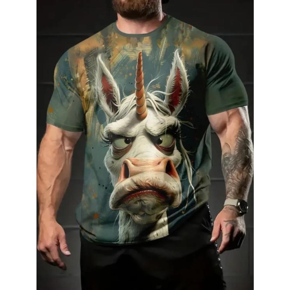 Interesting Small Animals Summer T-shirt 3D Printed Short Sleeved Fashionable Comfortable Soft Breathable Large Loose Man T-shirt