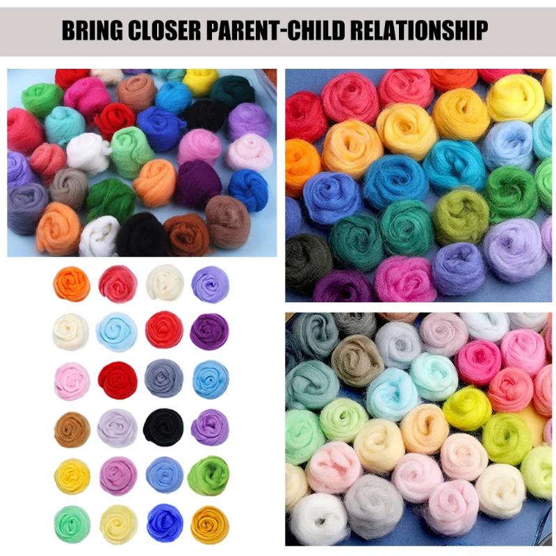 Hot sale Practical Decorative Wool Felting Yarn DIY Needle Colored Stripe Set Felt Puncture Material
