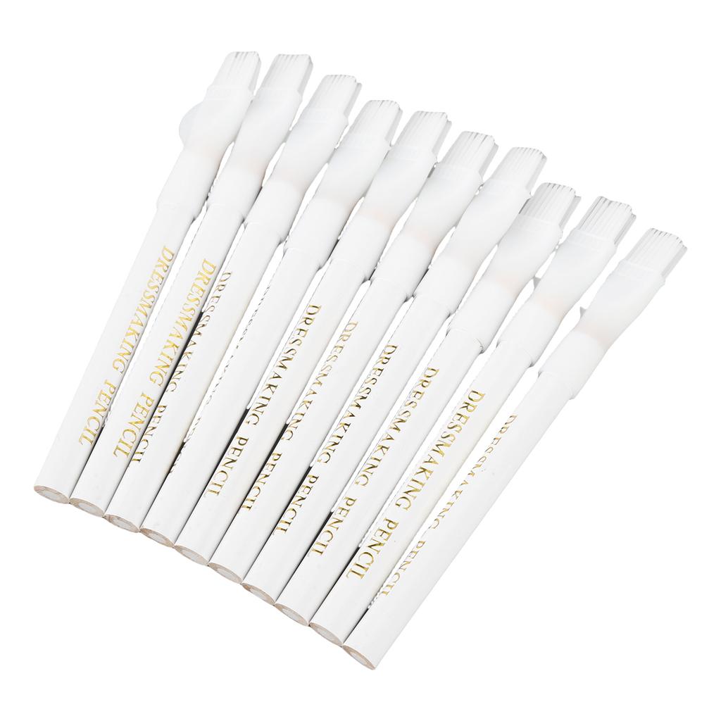 10Pcs Sewing Fabric Pencils Erasable Water Soluble Dressmaker Marking Chalk with Brush Cap Home Marker Tracing Tools