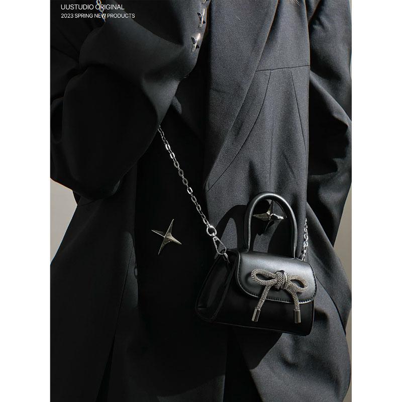Mini Borsa Quadrata Piccola Fiocco Design di Nicchia Senso di Alta Qualità Ragazza Catene Rossetto Cuffie Borsa a Tracolla Moda Popolare