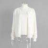 European-American High Neck Knit Sweater Cardigan Set for Spring/Autumn 2026 - Women's Long Sleeve Top + Cardigan