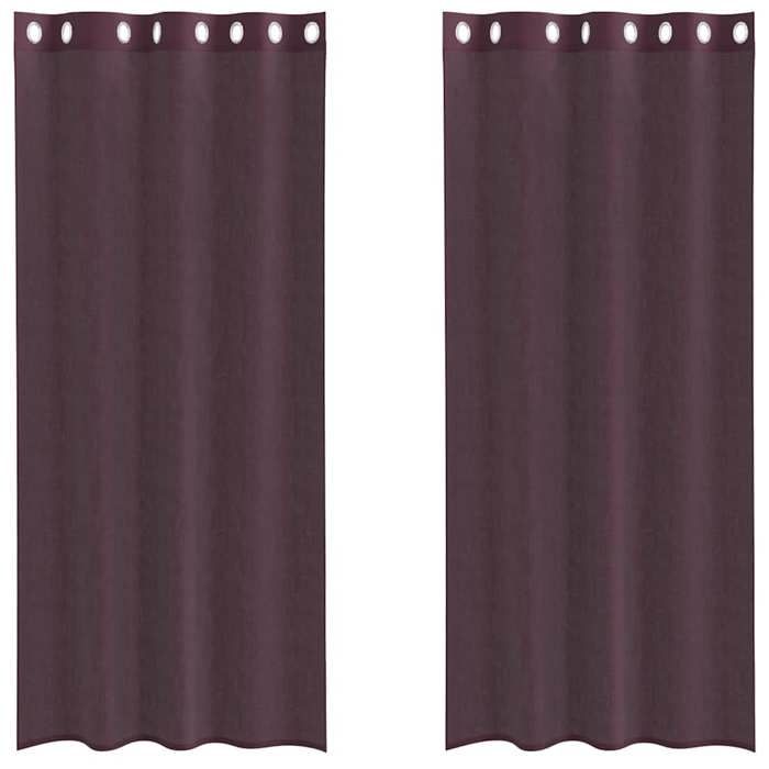 VidaXL Rideaux en voile avec œillets 2 pcs violet 140x225 cm, rideau en filet, rideau transparent, voile de fenêtre, 4102103