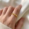 Unplated Colorfast Gold Frosted Bamboo Open Ring - Modern Chinese Style