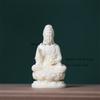 1 pz Statua di Guanyin Bodhisattva Frutto d'Avorio Seduta Base di Loto Statua di Buddha Sacrificale Domestica Decorazione Interno Auto