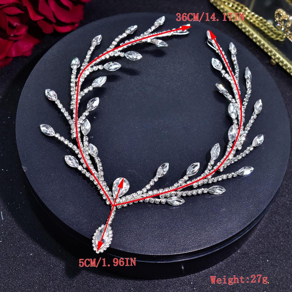 Handmade Rhinestone Bridal Headpiece: Wedding Hair Accessory & Forehead Chain