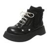 Damen Plateaustiefeletten Frühling Herbst Elegante Lolita Stil Damen Freizeitstiefel Einfache Vielseitige Lederstiefel Damen