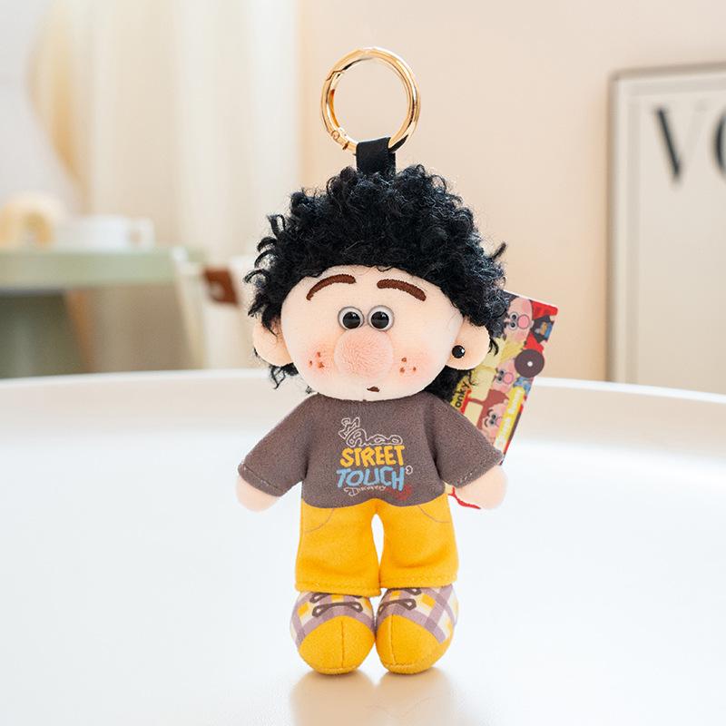 Cute Little Red Book Curly Hair Freckles Fried Hair Boy Pendant Bag Keychain Ugly Bean Bag Birthday Gift Girl