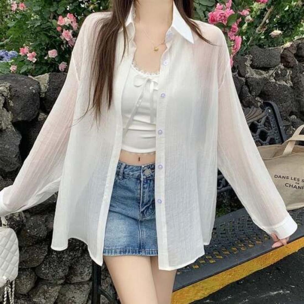 Shop Women S Sheer looSe Fit blouSe Won Wbl Wfn27wp