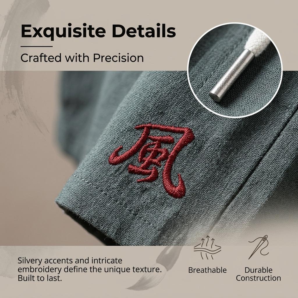Men'S Linen Shorts Solid Color Loose Straight-Leg Beach Pants Cotton-Linen Plus SizeTrousers