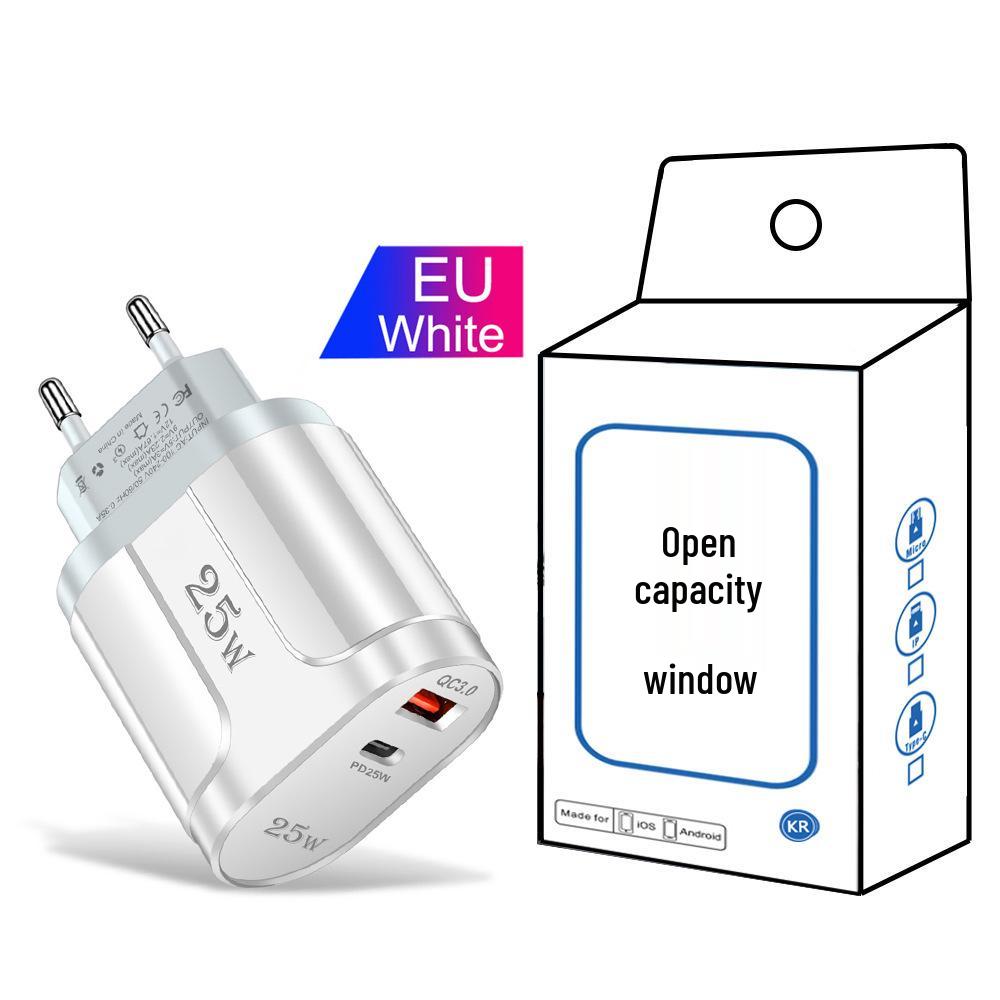 QC3.0+PD 25W Fast Charger with EU/US/UK Plugs