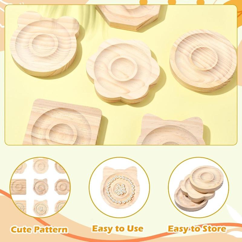 Wooden Bead Board Bracelet Necklace Design Tray Jewelry Making Organizer Display Stand Diy Craft Beading Tool Storage Holder