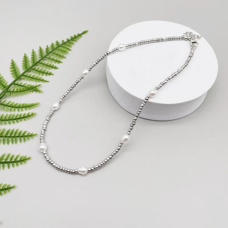 Silver Color beads Choker Female Necklace Bohemia Drop shipping Delicate Short Clavicle Necklace Women Jewelry For Women Girls