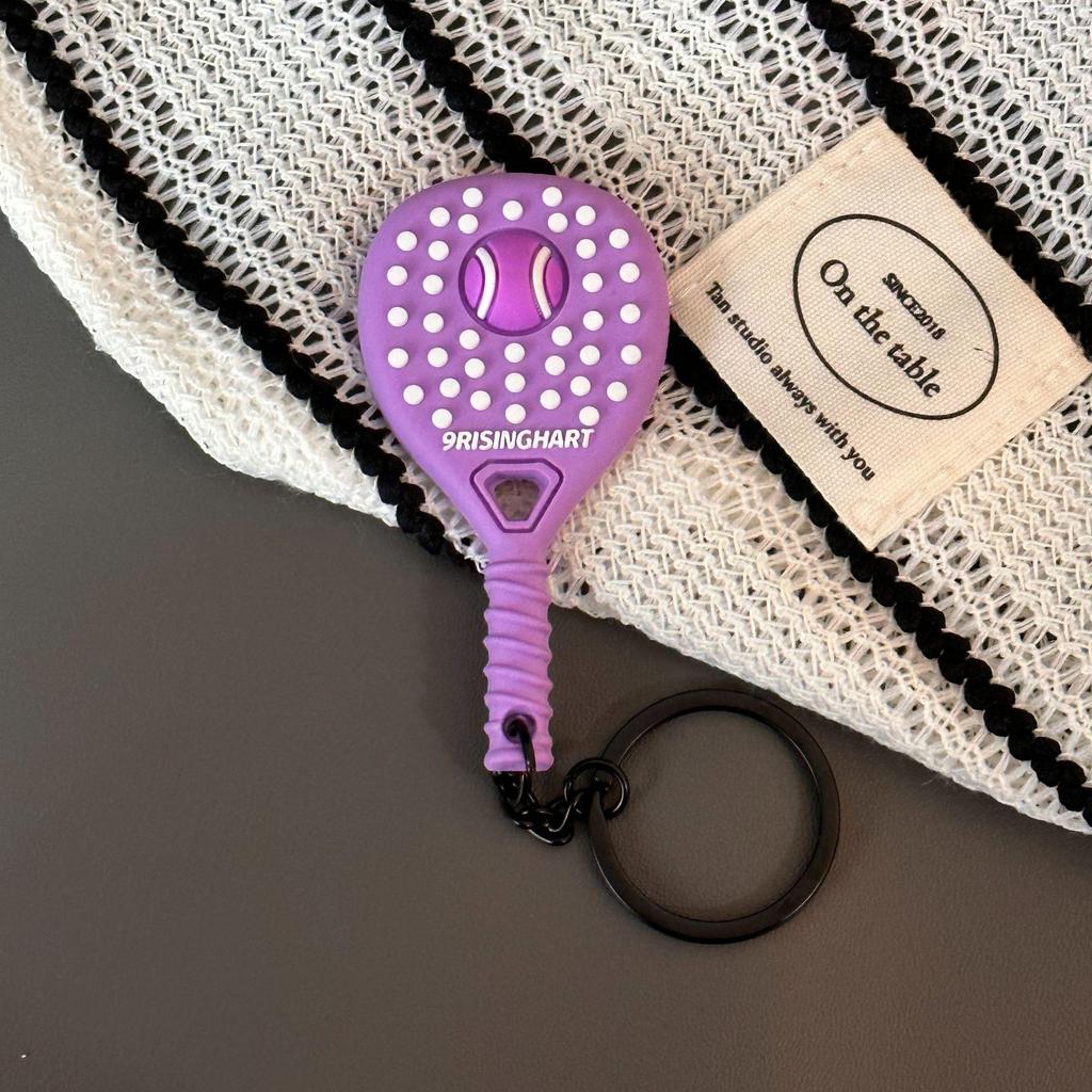 Exquisite Mini Tennis Racket Keychain Pendant - Trendy Sports Bag Charm Gift