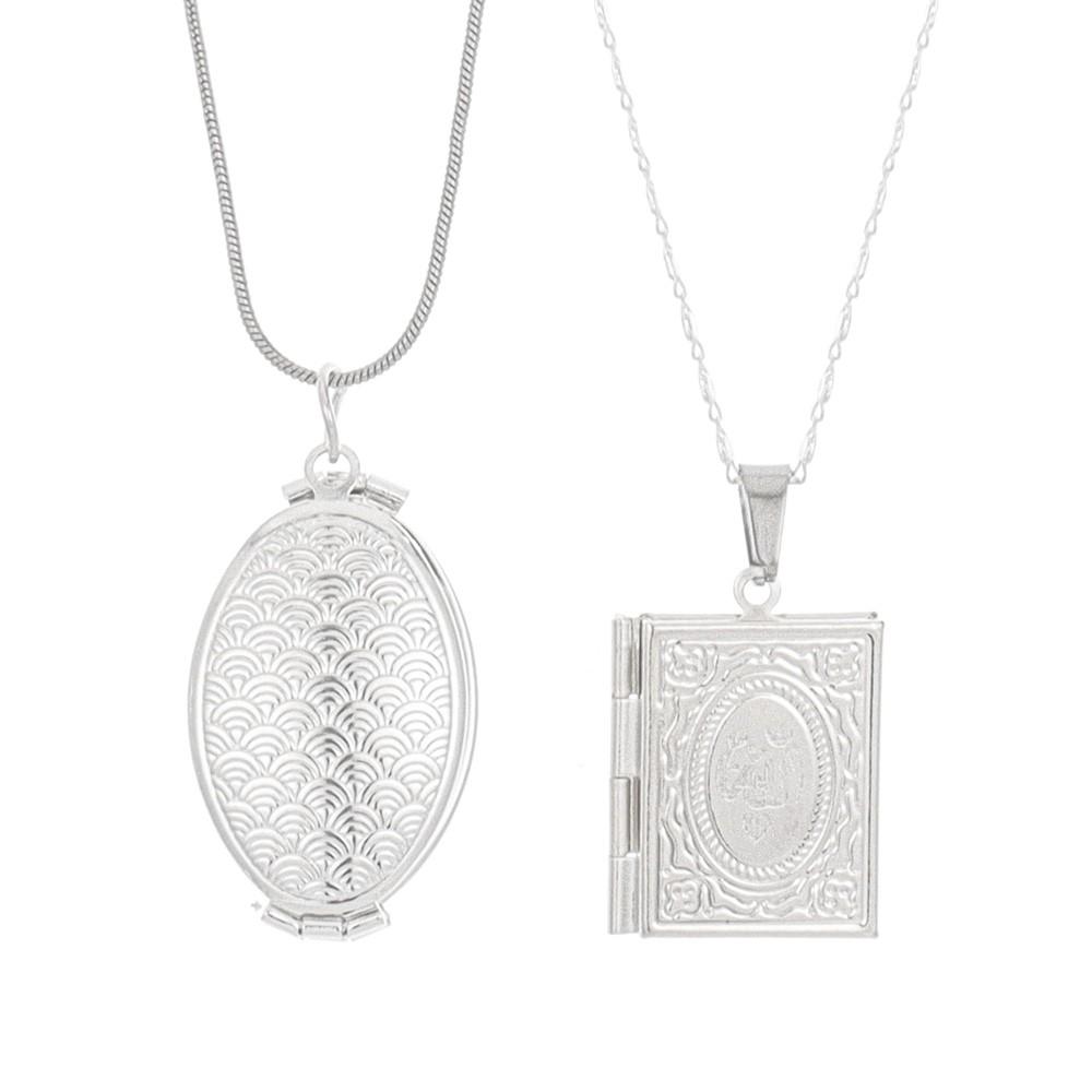 1 Piece of Islamic Allah Quran Photo Frame Men's and Women's Pendant Necklace Can Be Placed Photo Fashion Religious Jewelry Gift
