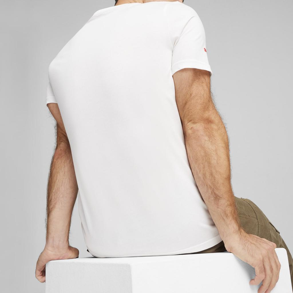 Puma F1® Color Block Logo Design Straight Cut Casual Crew Neck Short Sleeve T-Shirt Men Tops White 625851-02