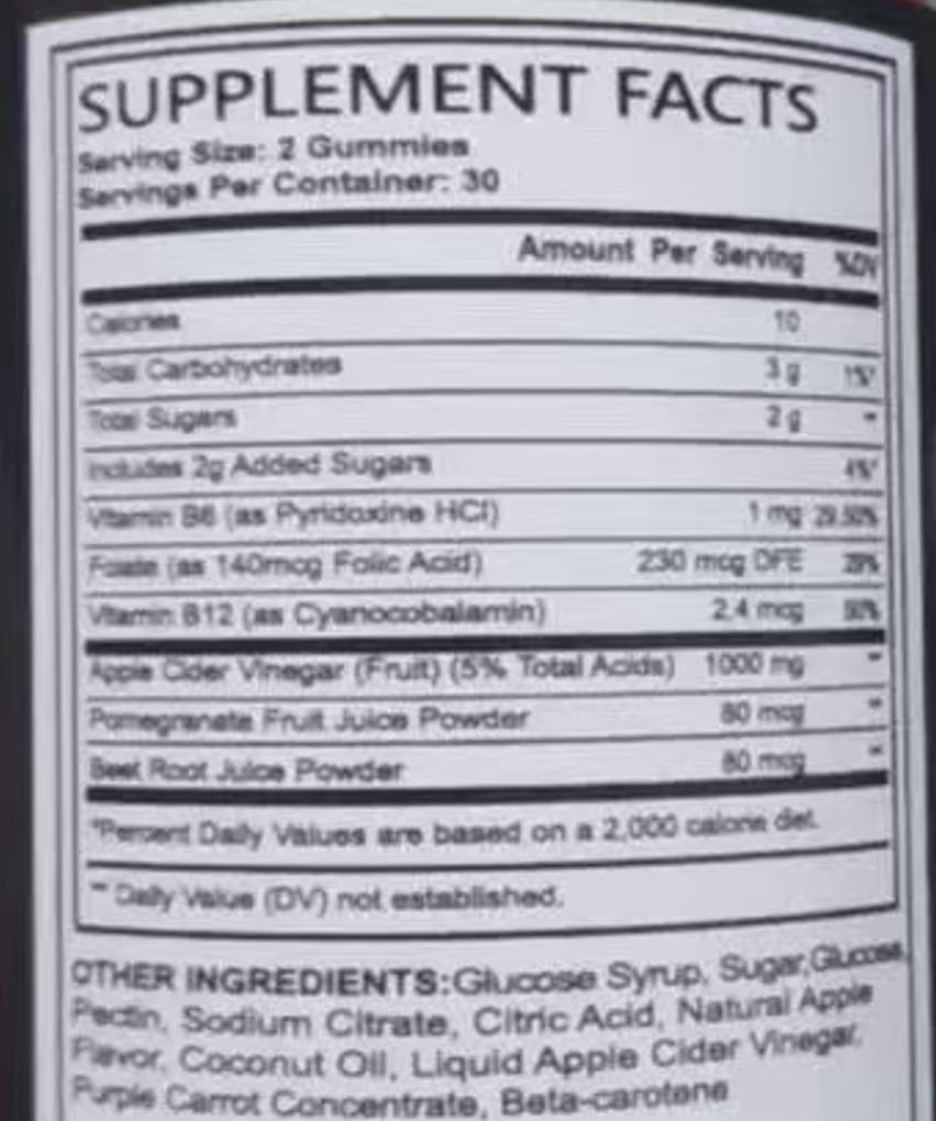 SodaPeak Male Vitality & Performance Gummies – ACV, Beet Root & B-Complex (60 Count)