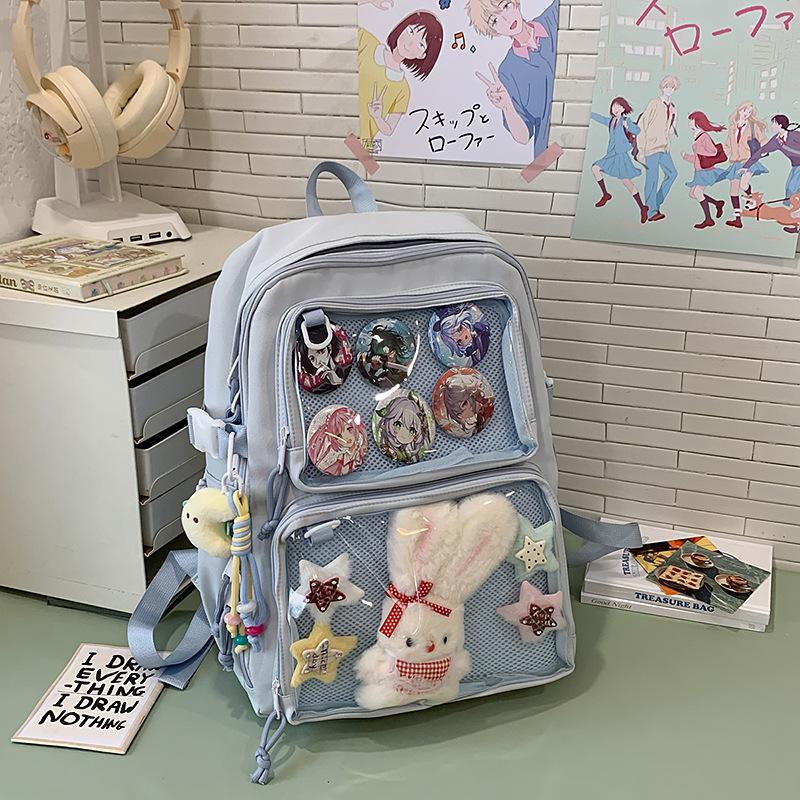 New Transparent Backpack Lightweight and Simple Middle School Students Backpack Korean Casual Large Capacity Backpack