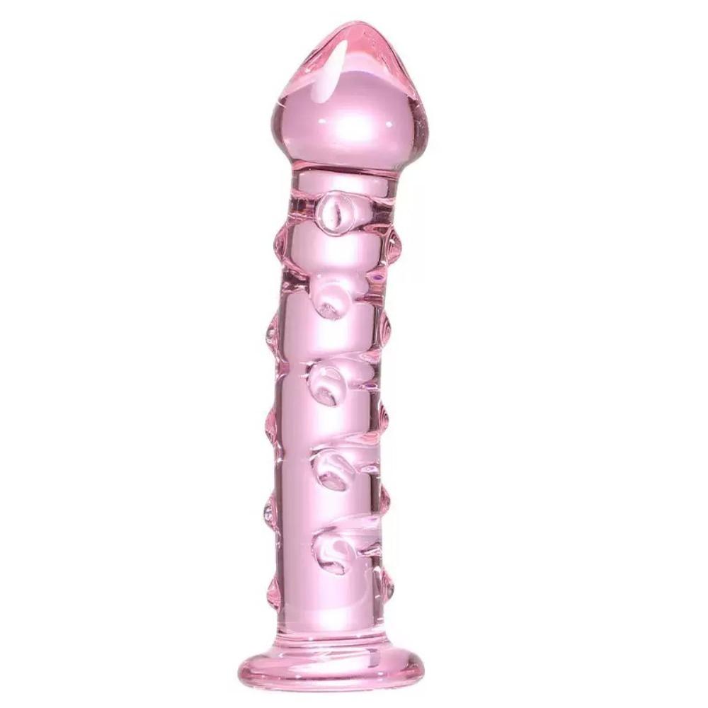Glass Pink Clear Color Dot Crystal Wand Quantity Plug