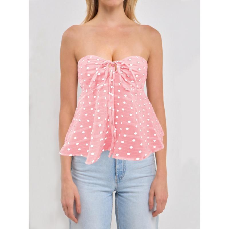 Sommer Damen Temperament Bedruckte Krawatte Sexy Rückenfreies Tanktop mit Blumenmuster
