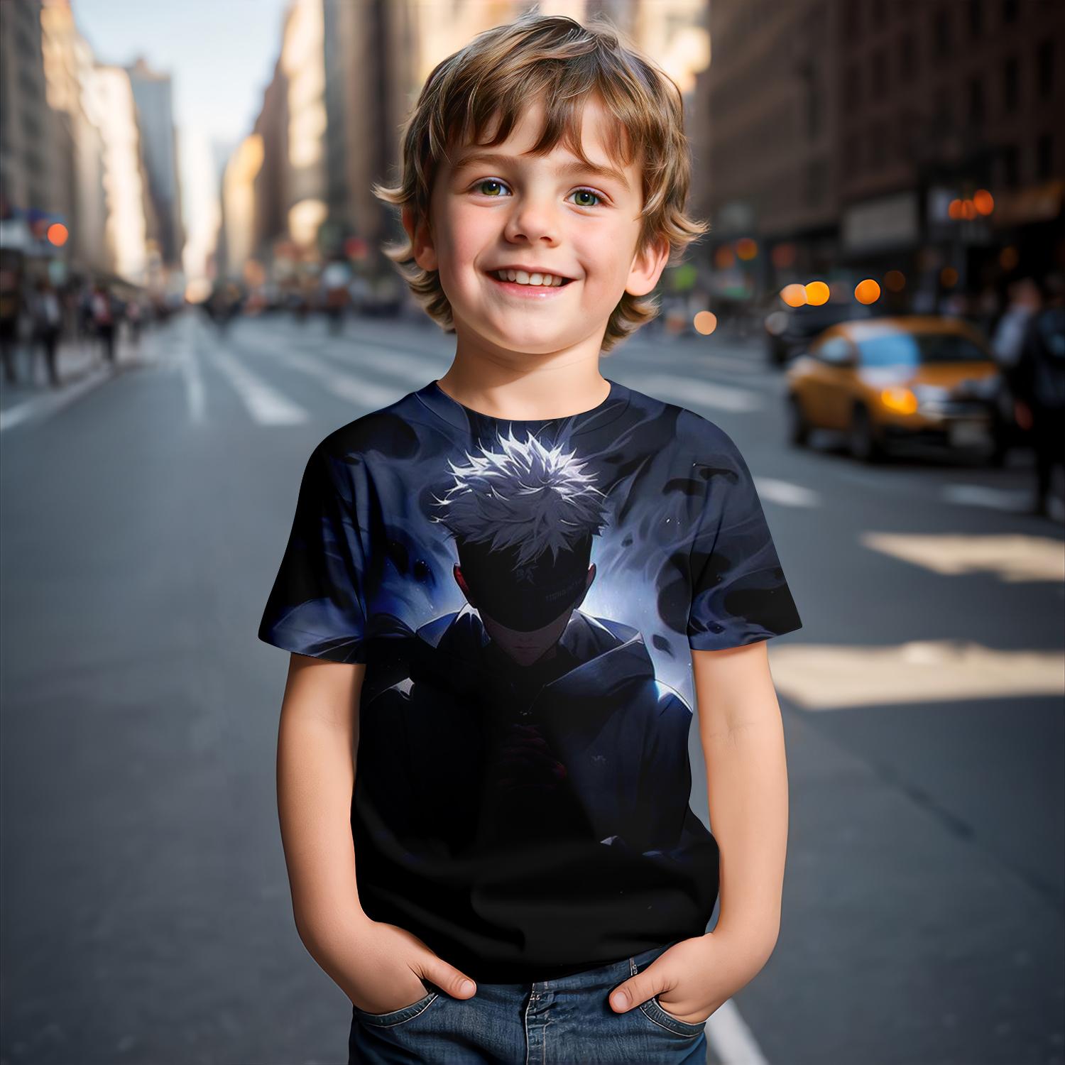 

Дитяча літня футболка SatoruGojo з 3D мультяшним принтом Jujutsu Kaisen, крута модна, для хлопчиків, з коротким рукавом, одяг для вечірки, тренд 160CM