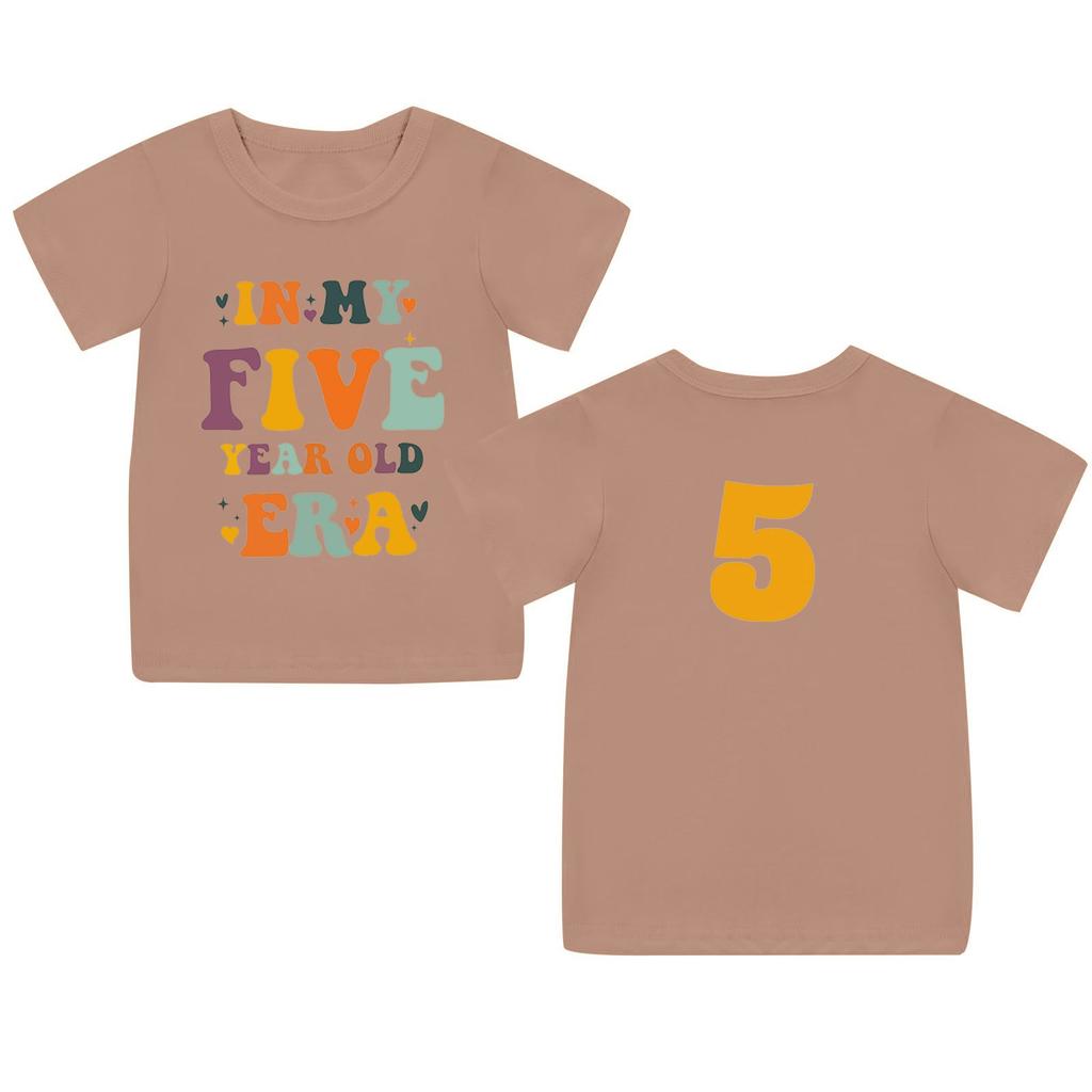 Koszulka dla małej dziewczynki chłopca Koszulki urodzinowe Koszulki dla dzieci 5 lat