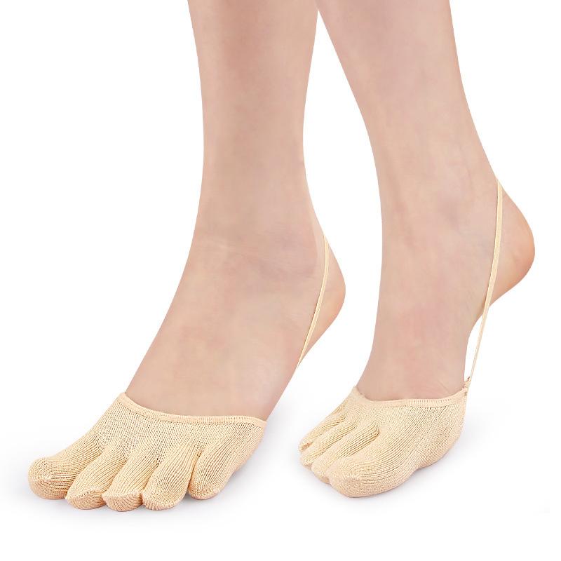 Nuove Calze Corte Estive Sottili da Ragazza con Bretella Calzini a Cinque Dita Calzini Imbottiti in Cotone Calzini Invisibili a Mezza Palma in Fibra di Bambù