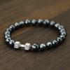 Noter New Minimalist Mens Bracelet Genuine Natural Hematite Stone Beaded Braslet Black Zriconia Crown Lion Braclet Accessories