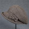 Middle-aged and Elderly Women's Autumn and Winter Peaked Caps, Warm Woolen Top Hats, Basin Hats, Casual Bucket Hats