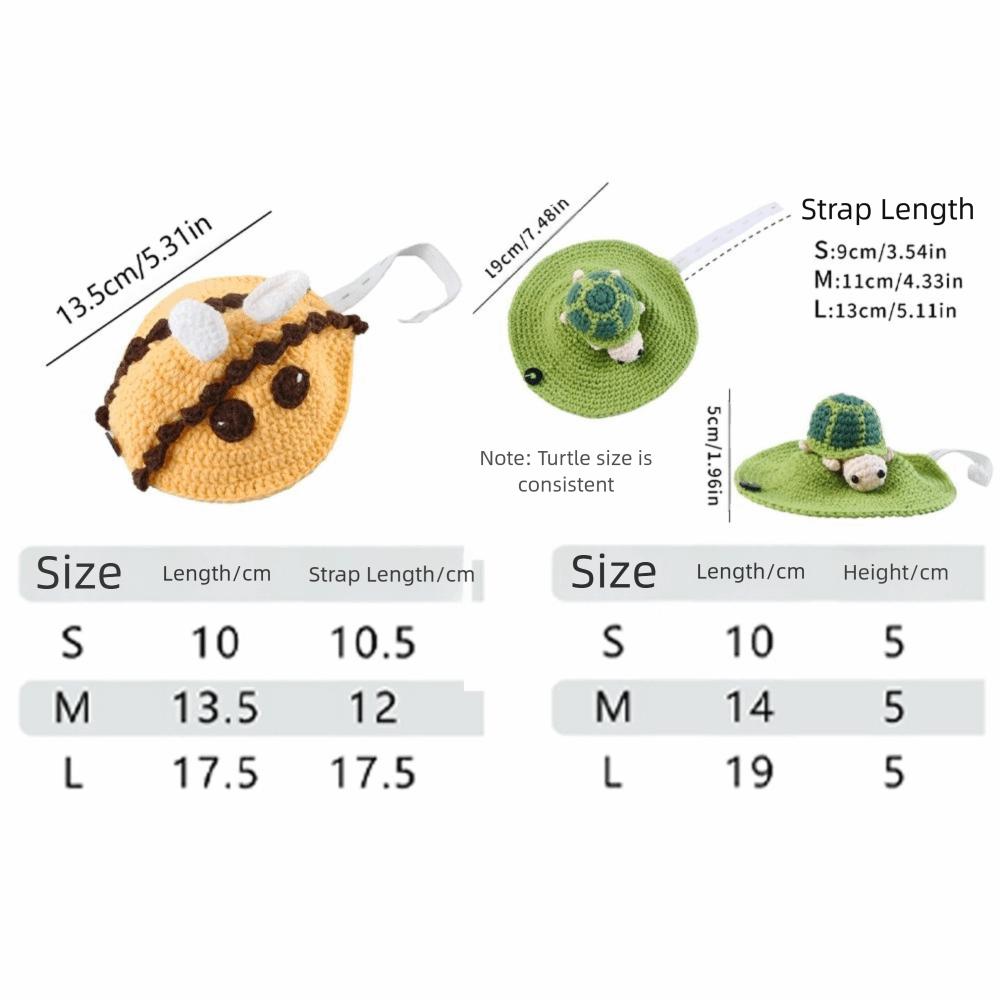 Knitted Pet Tortoise Clothes Handmade Small Animal Apparel Turtle Cosplay Costume  Halloween Party