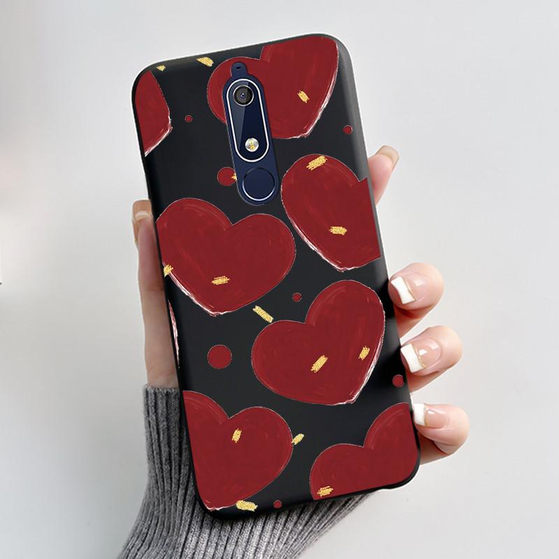 Custodia carina per Nokia 5.1/Nokia 5.1 Plus/Nokia X5/Nokia 5 Cover Shell Stampata Cover Protettiva Silicone Morbido Cartone Animato Nera