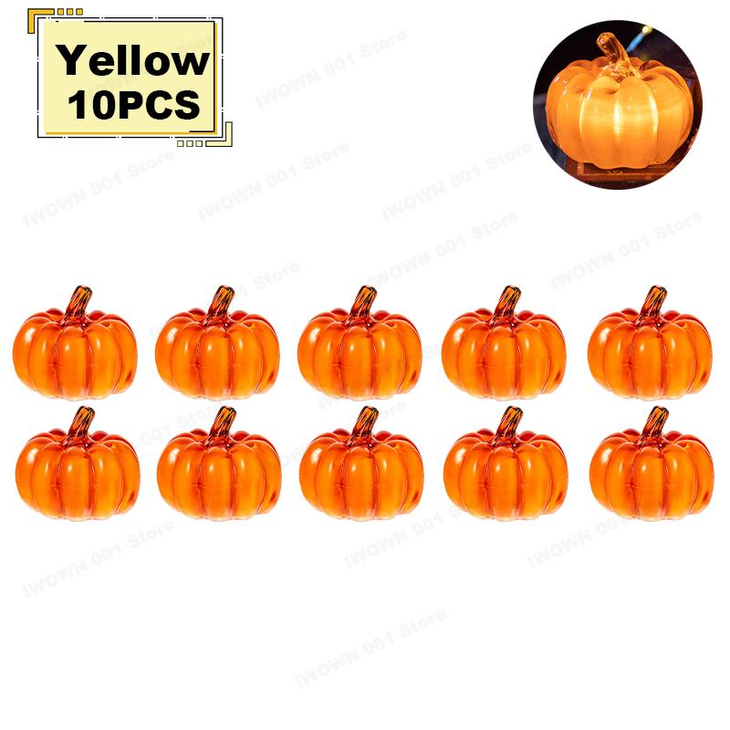 1/2/6/10PCS LED Glowing Pumpkin Halloween Decorations Lantern Costume Props Desktop Ornament for Party Home