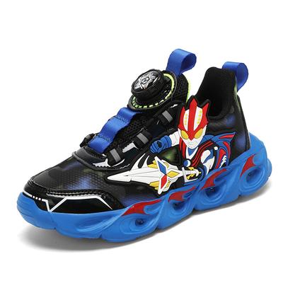Scarpe autunno e inverno scarpe da corsa luminose antiscivolo scarpe sportive per ragazzi ragazzi pelle Ultraman 2025 nuova tendenza per bambini