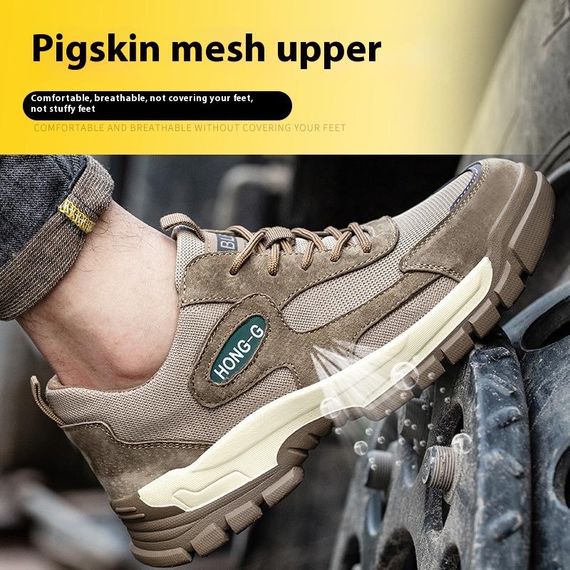 Anti-puncture Safety Shoe with Steel Toe Cap Anti-slip Work Shoes Light Work Sneakers Construction Shoes Safety Boots for Man