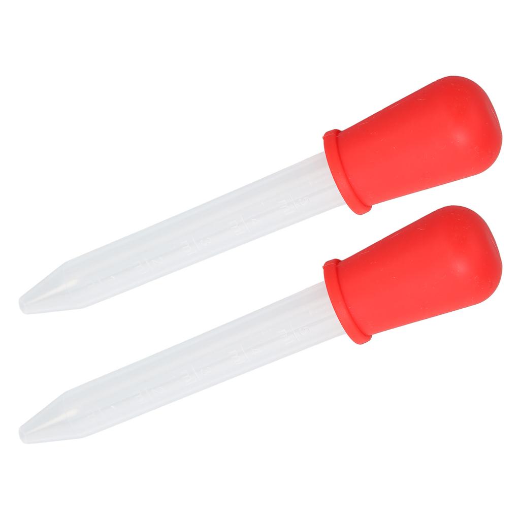 2pcs Multifunctional Transfer Pipette Silicone Calibrated Liquid Dropper for Laboratory DIY ArtRed