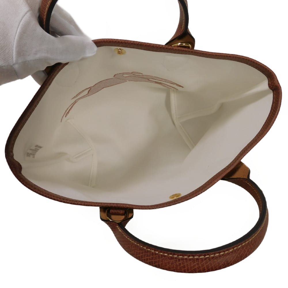 Used 12768 Le Pannier Pliage S 10144HZB035 7922 Canvas Basket Bag 2-Way Shoulder Bag with Hose, Brown, Women's from