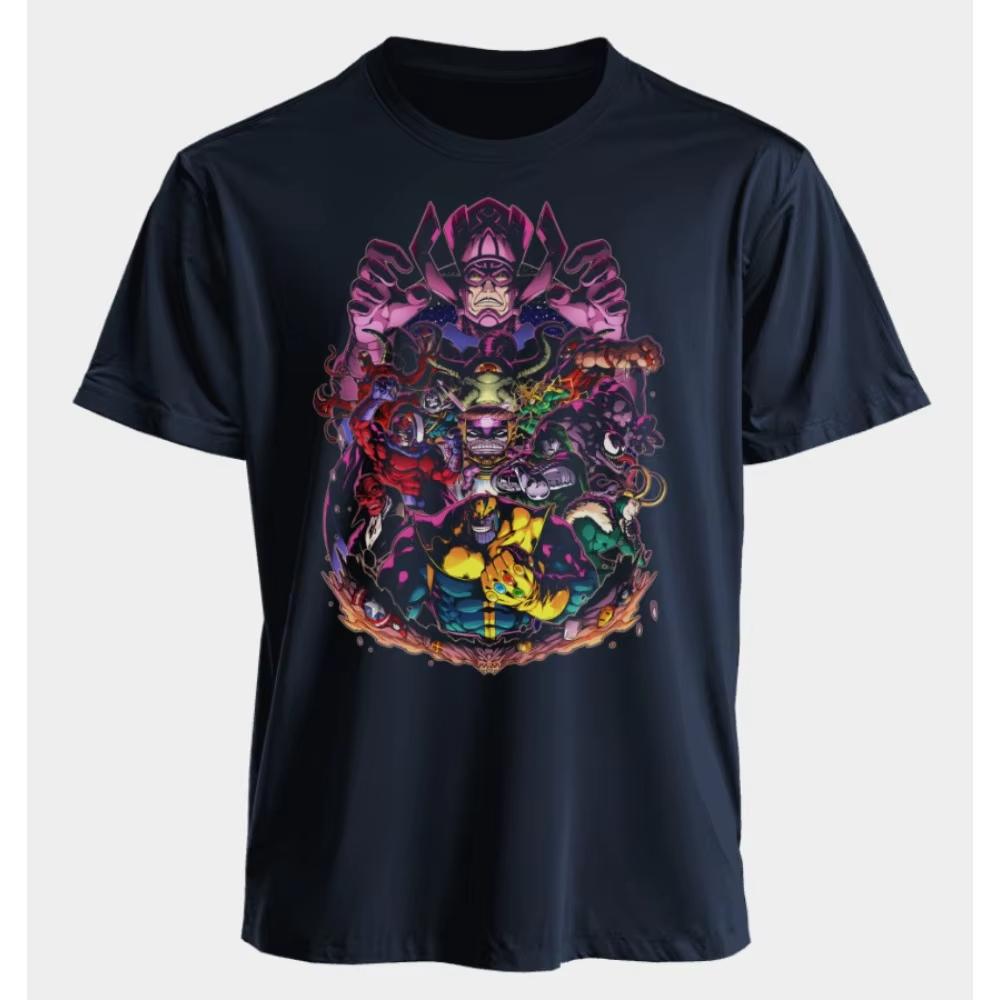 Marvel Mens and Womens Tshirts Thanos Galactus Summer American Spring and Autumn New Oversized Harajuku Fashion Short Sleeves