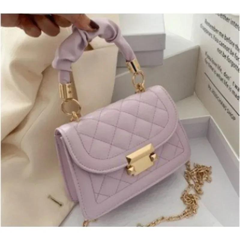 Women PU Leather Shoulder Bag - 2025 Fashion Chain Rhomboid Messenger Crossbody Handbag