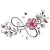 Ins Simple Love Flower Butterfly Swallow Mobius Ring Infinite Loop Wrist Tattoo Sticker