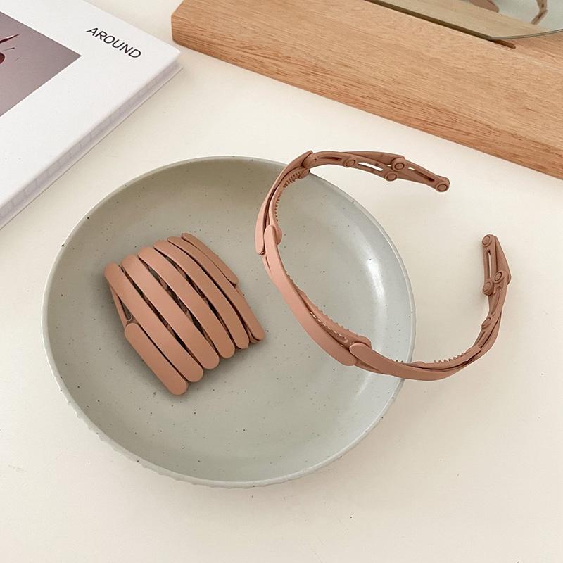 Portable Folding Hair Band Women Morandi Color Non-Slip Headband Korean Face Wash Hairband Girls Hair Accessories