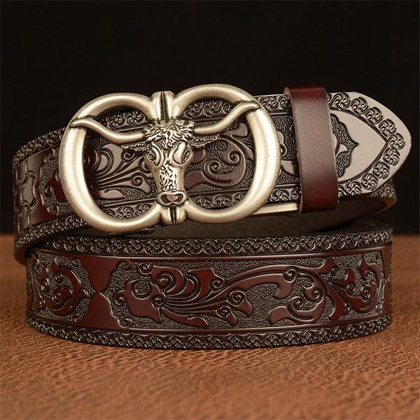 Mode Rind Schnalle Rindsleder Gürtel Qualität Legierung Automatische Schnalle Wasitbad Riemen Echtes Leder Geschenk Business Gürtelgürtel Männer