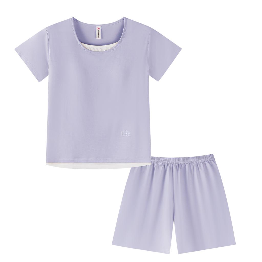 Pajamas with Chest Pads, Women's Summer Cool Modal Short-sleeved Shorts, Loungewear, Thin Large-size Wearable Suit