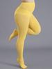 1 Pair Women Plus Size Yellow Sheer Tights Stretchy High Waist Pantyhose Stockings