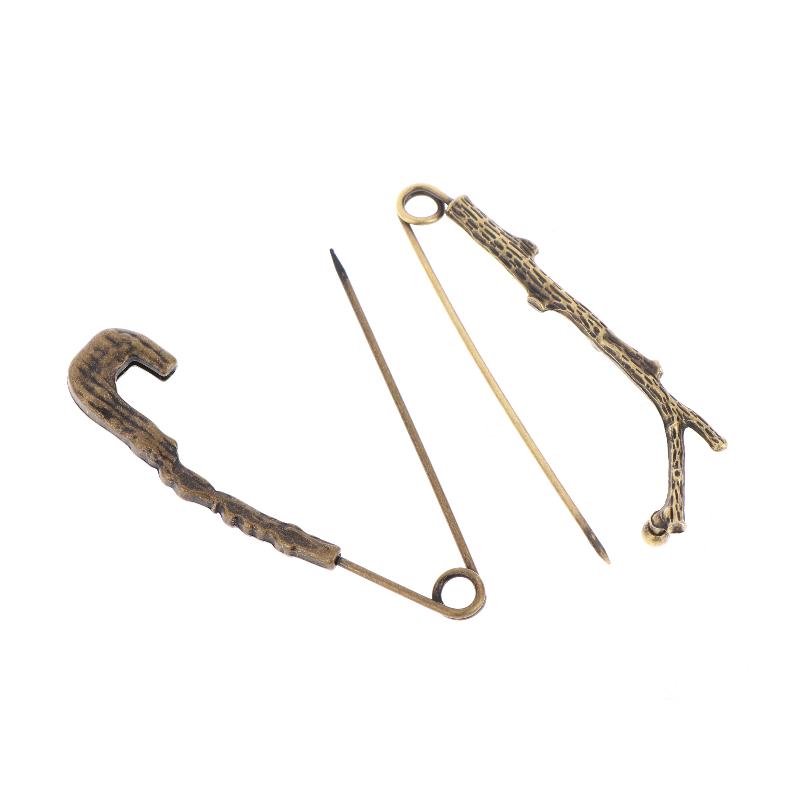 Large Brooches Twig Feather Decoration Vintage Bronze Brooch Sweater Scarf Buckle Cardigan Suit Big Pin