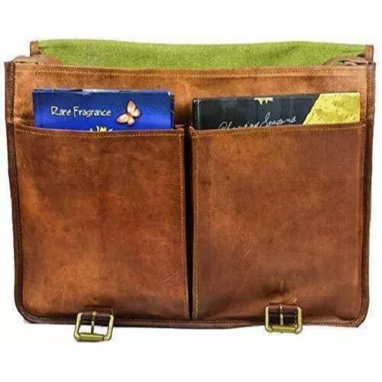 Мужской уникальный кожаный портфель через плечо для ноутбука 16 дюймов — фото 3