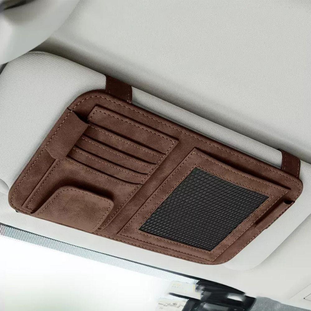 Net Pocket Car Sun Visor Organizer Multi-compartment Sun Visor Pocket Vehicle Glasses Holder  Truck